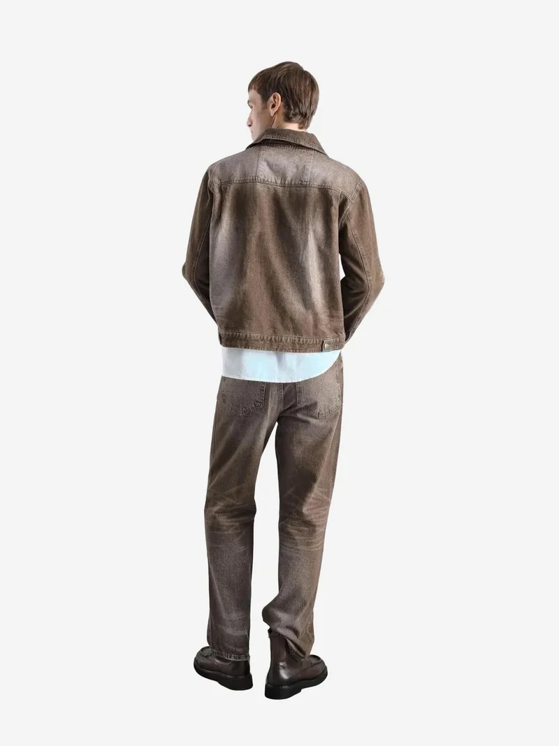 Giesto Beaver Brown GIESTO Denim Jacket with Pockets for Men | Best Price UAE